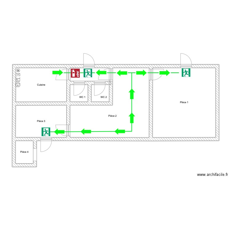 Bâtiment ONE. Plan de 7 pièces et 70 m2