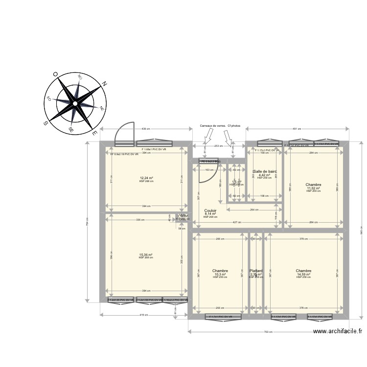 Test . Plan de 10 pièces et 80 m2