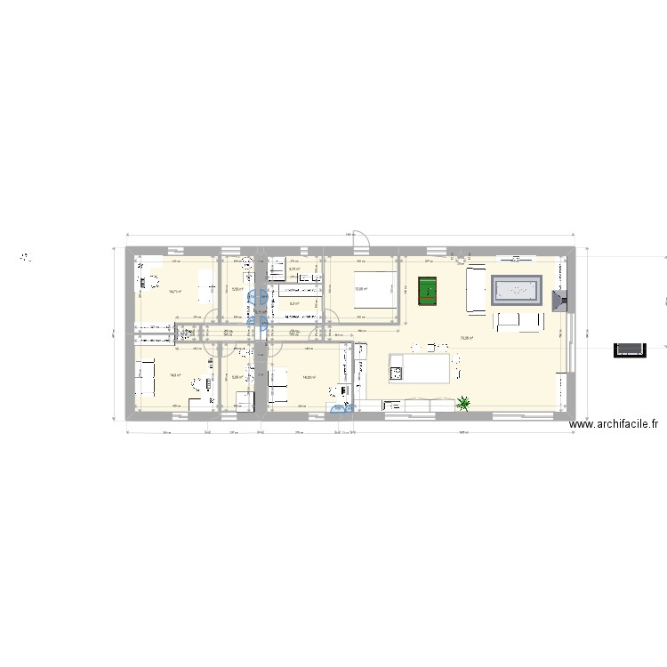 L'Atelier de Marie 3. Plan de 13 pièces et 155 m2