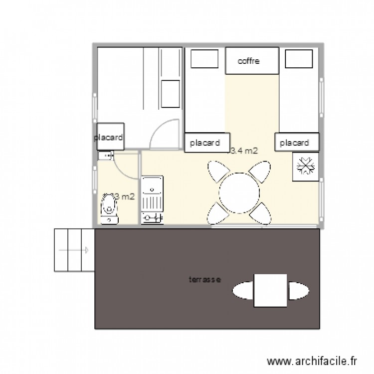 chalet 20m2. Plan de 0 pièce et 0 m2