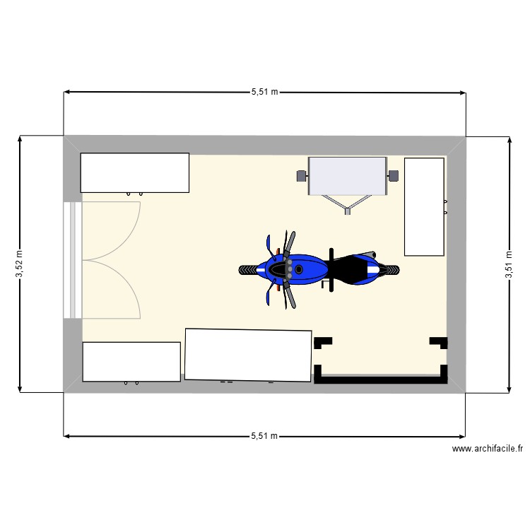 plan garage. Plan de 1 pièce et 15 m2