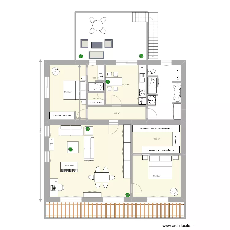 Appartement etage UMIA. Plan de 