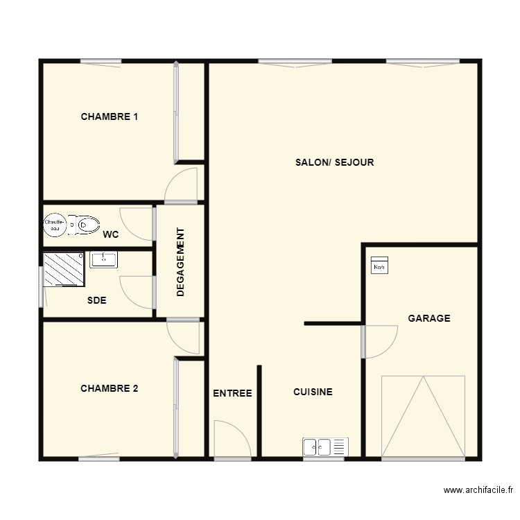 COTTIN. Plan de 9 pièces et 100 m2