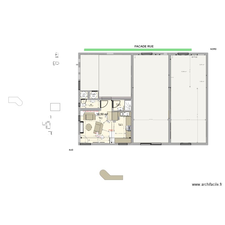 Yvrac SSOL Projet Révision sur studio sud ouest DER VERS. Plan de 17 pièces et 141 m2