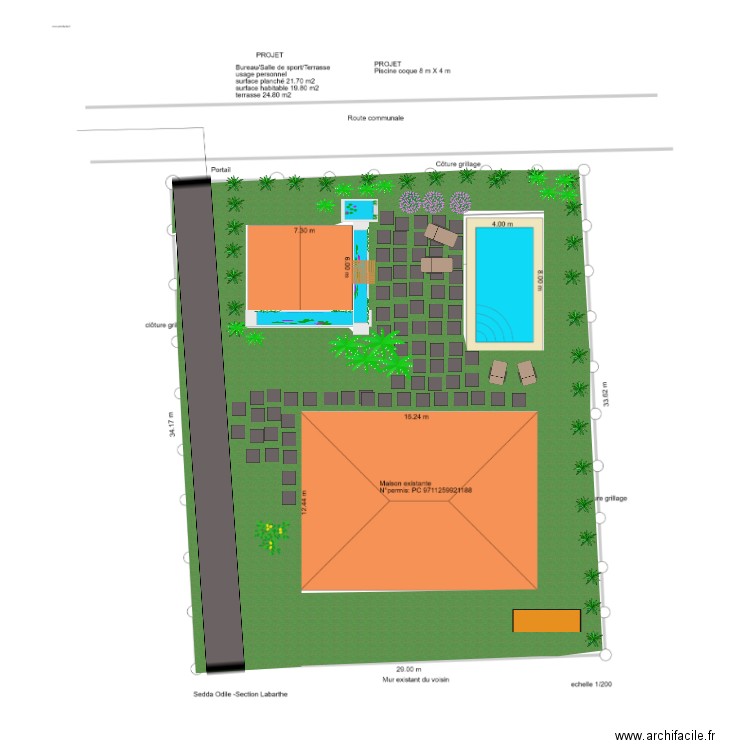 jardin. Plan de 0 pièce et 0 m2
