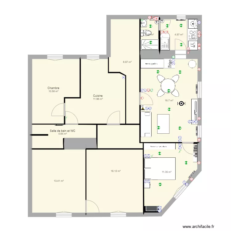 1B 1er &eacute;tage V01. Plan de 