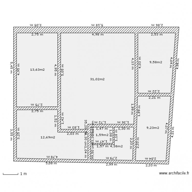 N RdC. Plan de 0 pièce et 0 m2