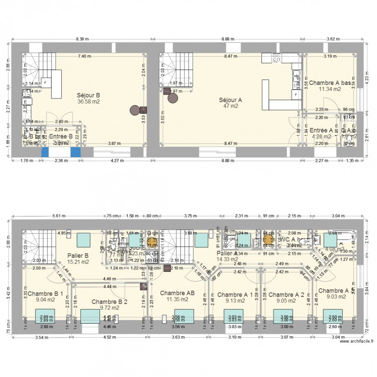 Laugny 2014 04 08 avec correction sous pente et velux. Plan de 0 pièce et 0 m2