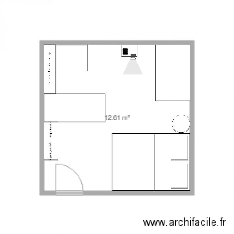 chambre3ds0 1. Plan de 1 pièce et 13 m2