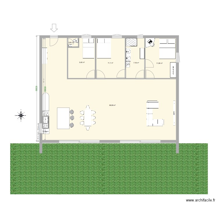 MAISON DE PLEIN PIEDS . Plan de 0 pièce et 0 m2