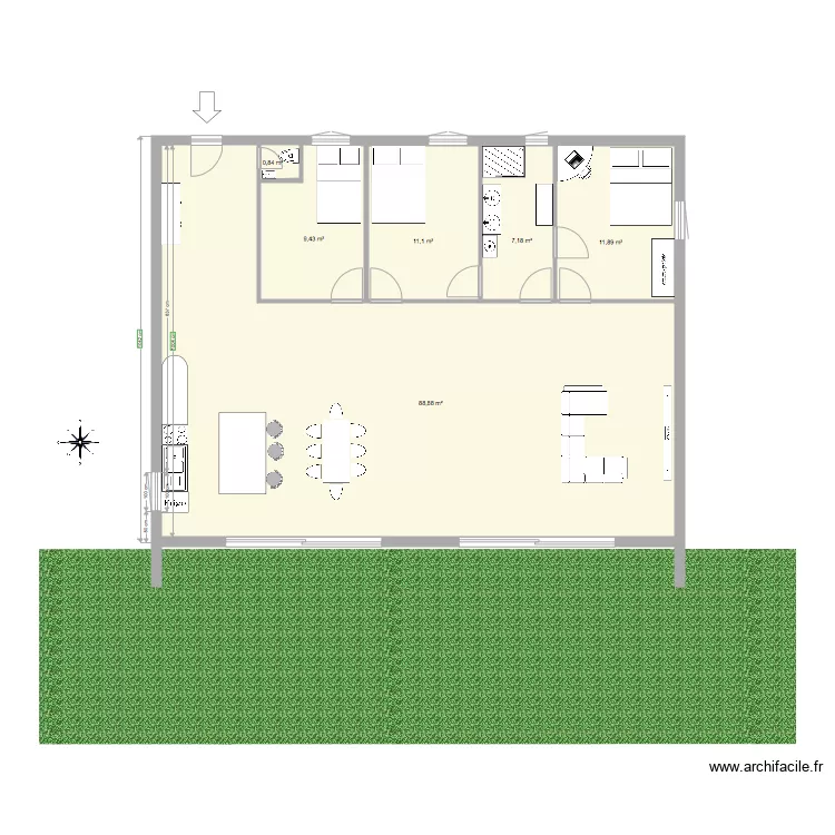 MAISON DE PLEIN PIEDS . Plan de MAISON DE PLEIN PIEDS . Plan de