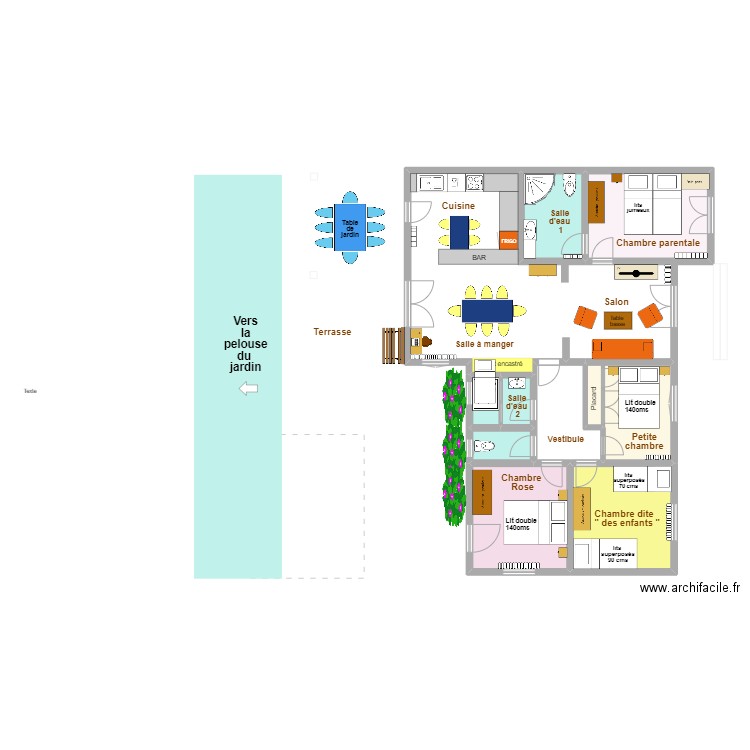 croix de vie plan 30 aout 2022. Plan de 9 pièces et 97 m2