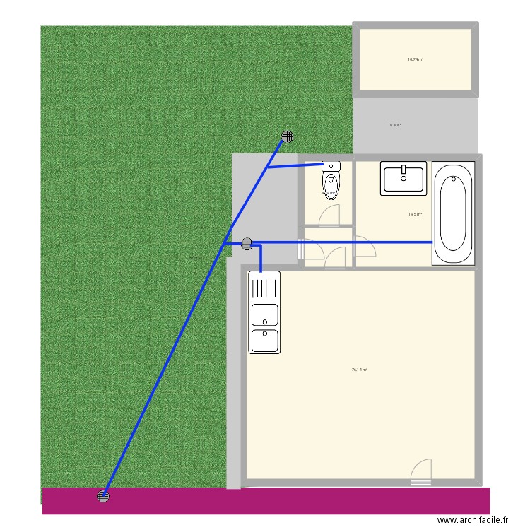 64 Constantine Estevelles. Plan de 4 pièces et 111 m2