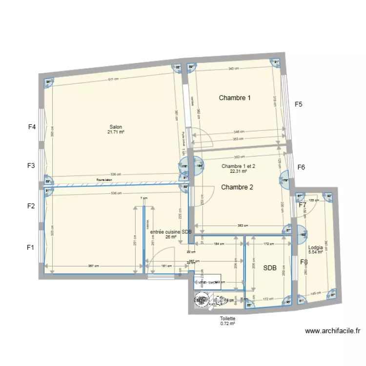 Nantes V4 nouvelles dimensions. Plan de 