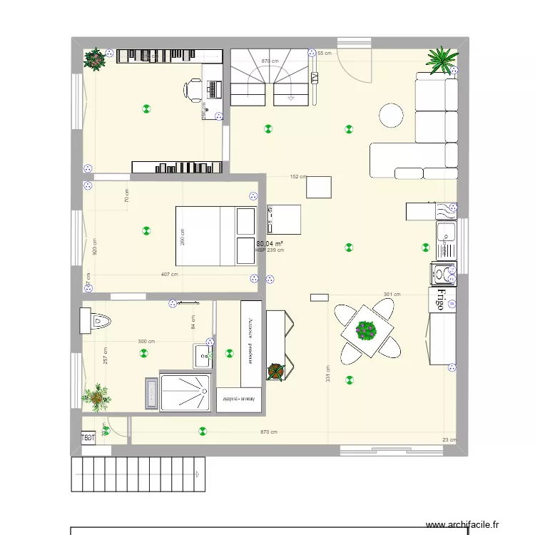 HOUSSIN rez de jardin. Plan de 