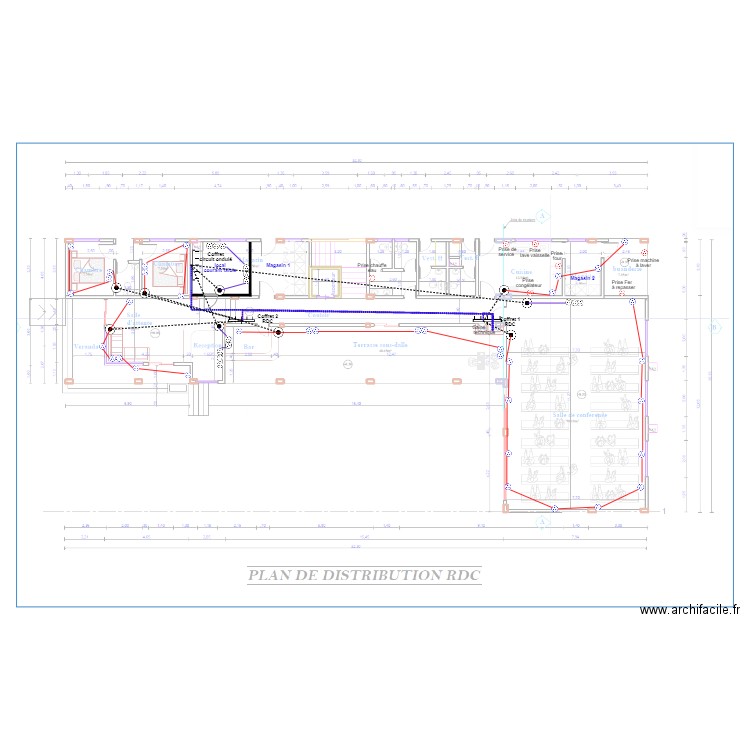 Alimentation prises RDC  HOTEL KRIBI. Plan de 0 pièce et 0 m2