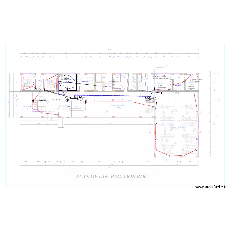 Alimentation prises RDC  HOTEL KRIBI. Plan de 0 pièce et 0 m2