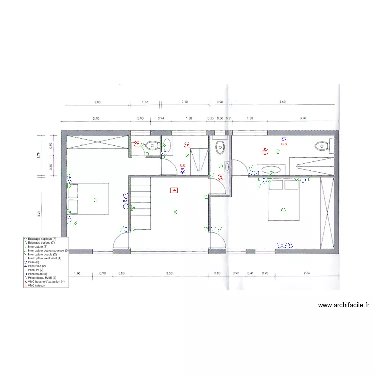 Plan &eacute;lectrique &eacute;tage Maisonnette . Plan de 