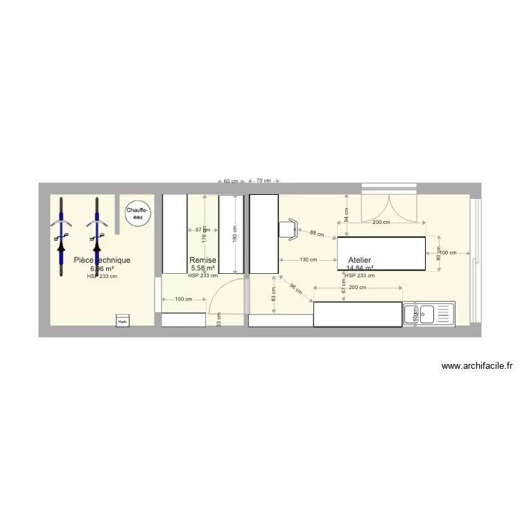 aménagement garage et zone technique V2. Plan de aménagement garage et zone technique V2. Plan de