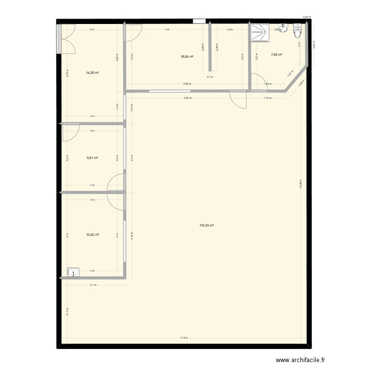 Bureaux. Plan de 0 pièce et 0 m2