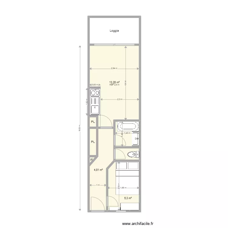 2 Pi&egrave;ces Cap ESTEREL . Plan de 