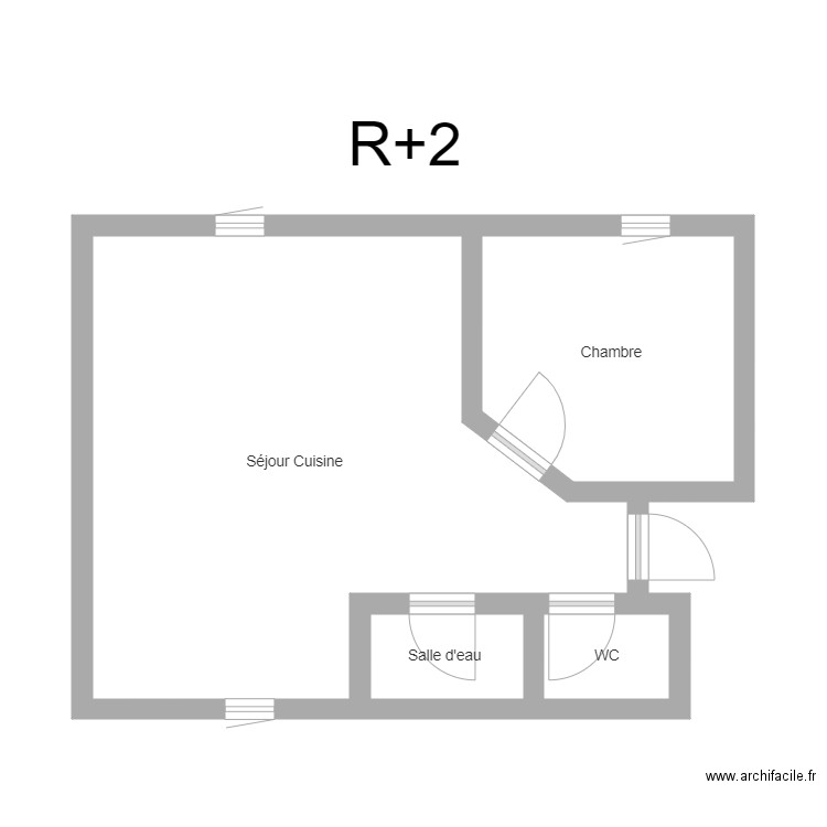 350600874. Plan de 4 pièces et 38 m2