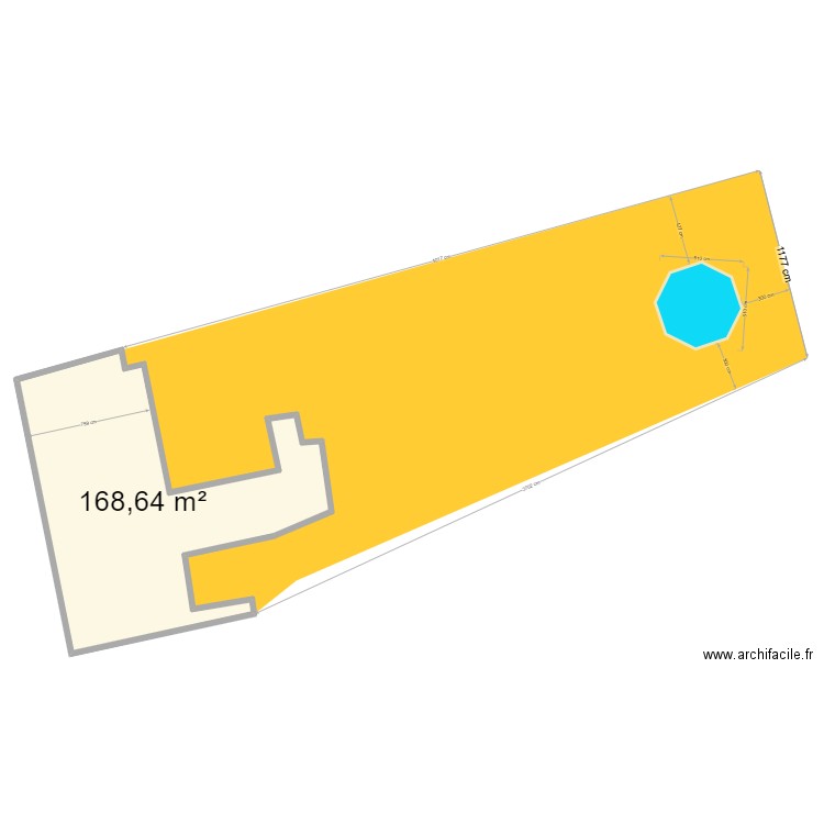 Piscine SEB . Plan de 1 pièce et 169 m2