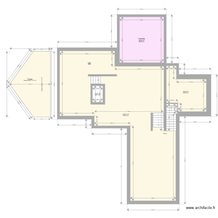 Pedron. Plan de 16 pièces et 273 m2