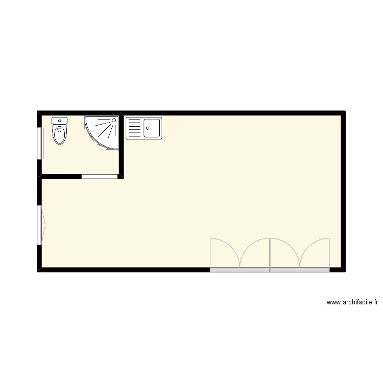 GUILLOUX. Plan de 2 pièces et 29 m2