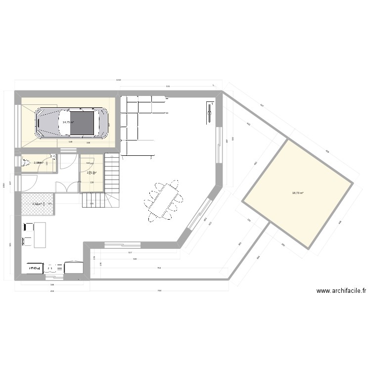 ahah12. Plan de 5 pièces et 40 m2