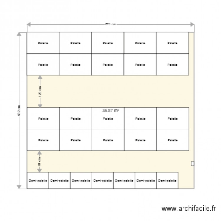 Stockage palettes v1. Plan de 0 pièce et 0 m2