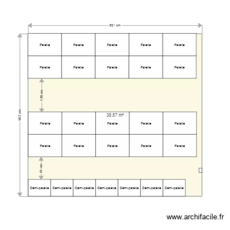 Stockage palettes v1. Plan de 
