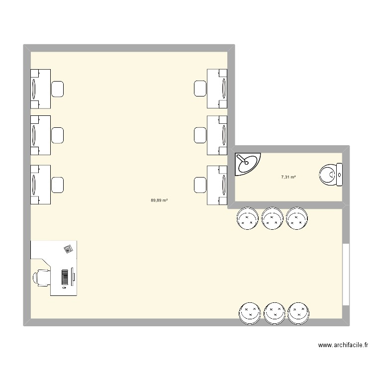 melya. Plan de 2 pièces et 97 m2