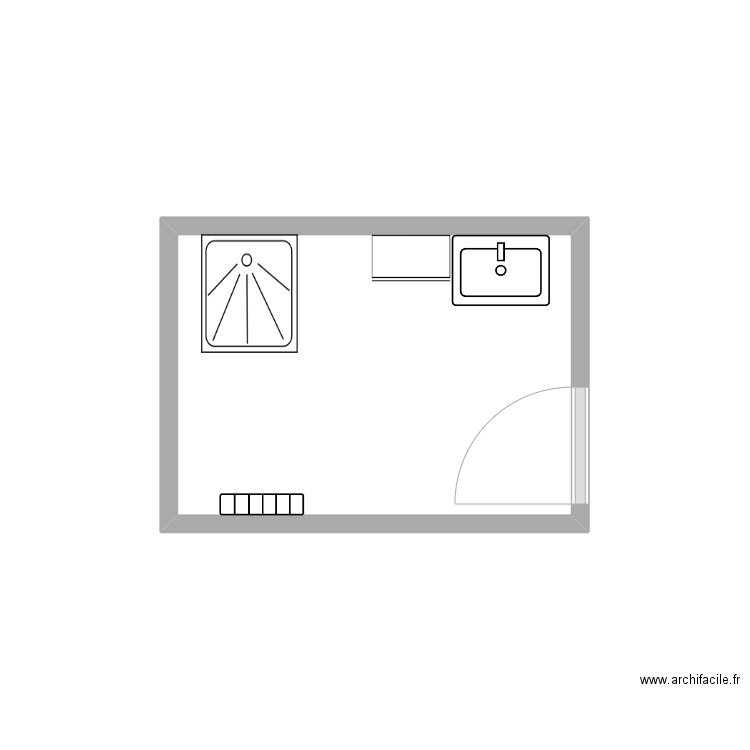 MICHEL SDB existante. Plan de 1 pièce et 4 m2