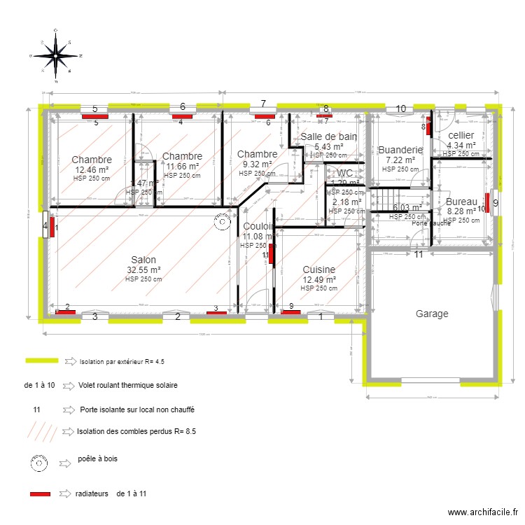maison cussac. Plan de 15 pièces et 152 m2