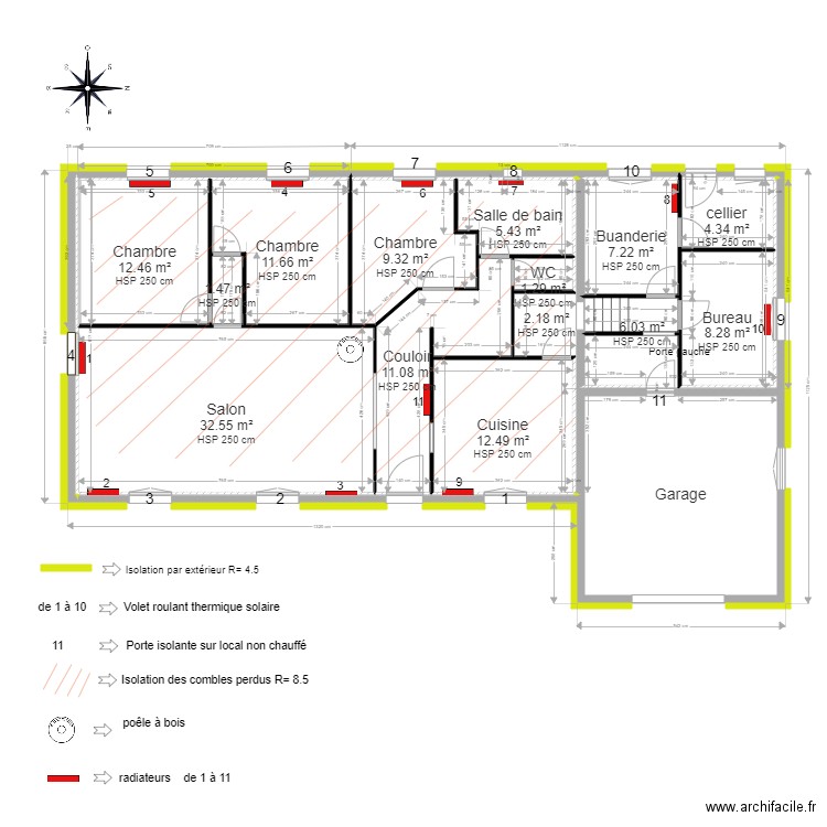 maison cussac. Plan de 19 pièces et 150 m2