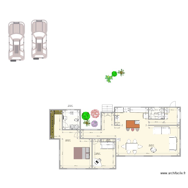 casa3. Plan de 6 pièces et 94 m2