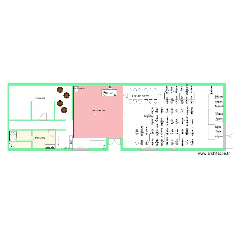 salle de mariage quatro. Plan de 