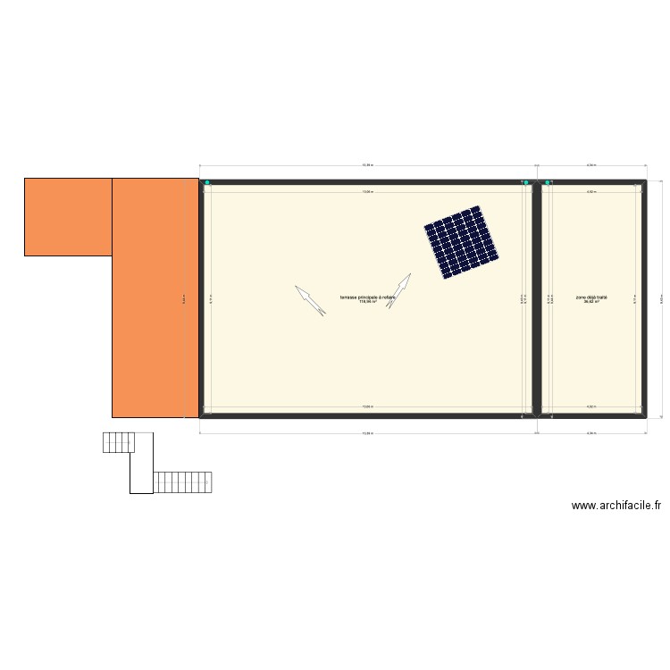 massenet  . Plan de 2 pièces et 156 m2