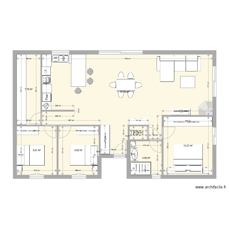 PLAIN PIED 100M2. Plan de 0 pièce et 0 m2