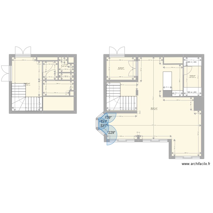 les coches. Plan de 15 pièces et 106 m2