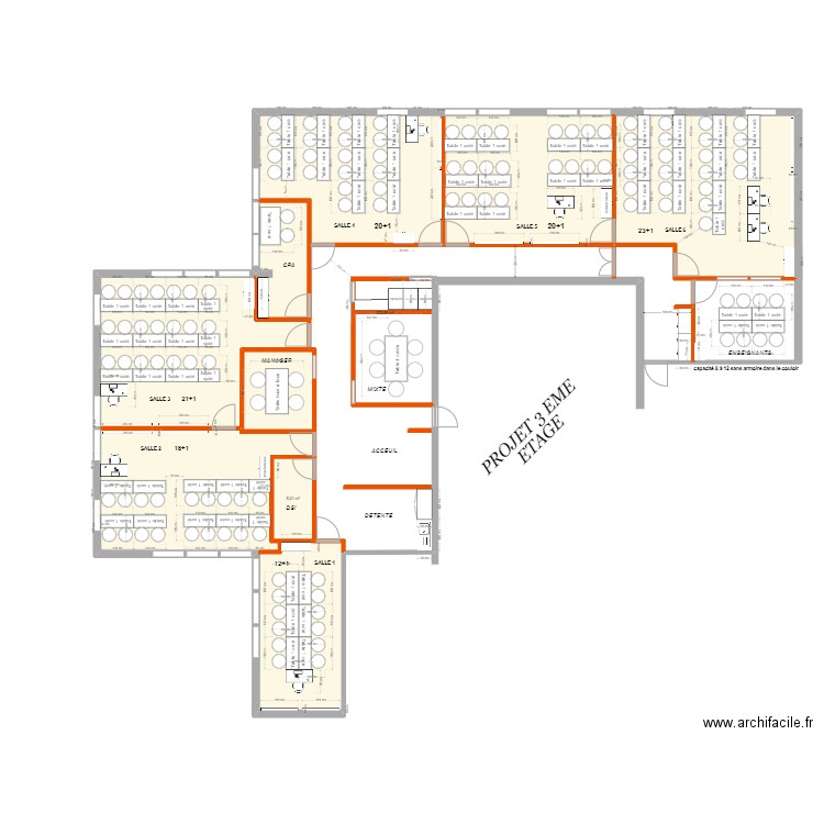 plan 3eme. Plan de 2 pièces et 228 m2