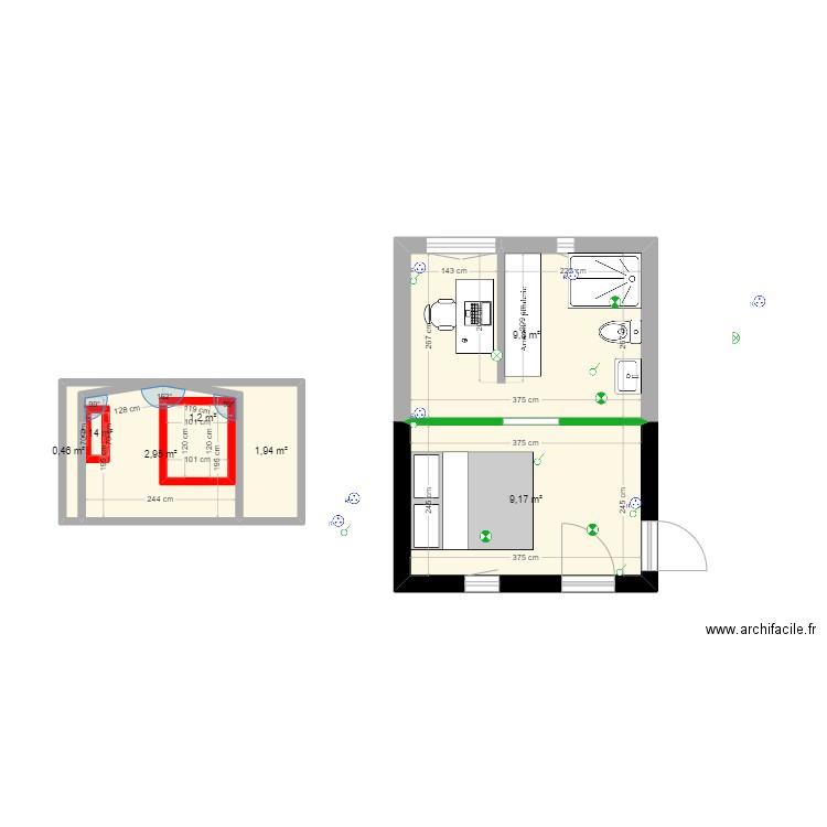 LRP (Love Room Project) v3. Plan de 7 pièces et 28 m2