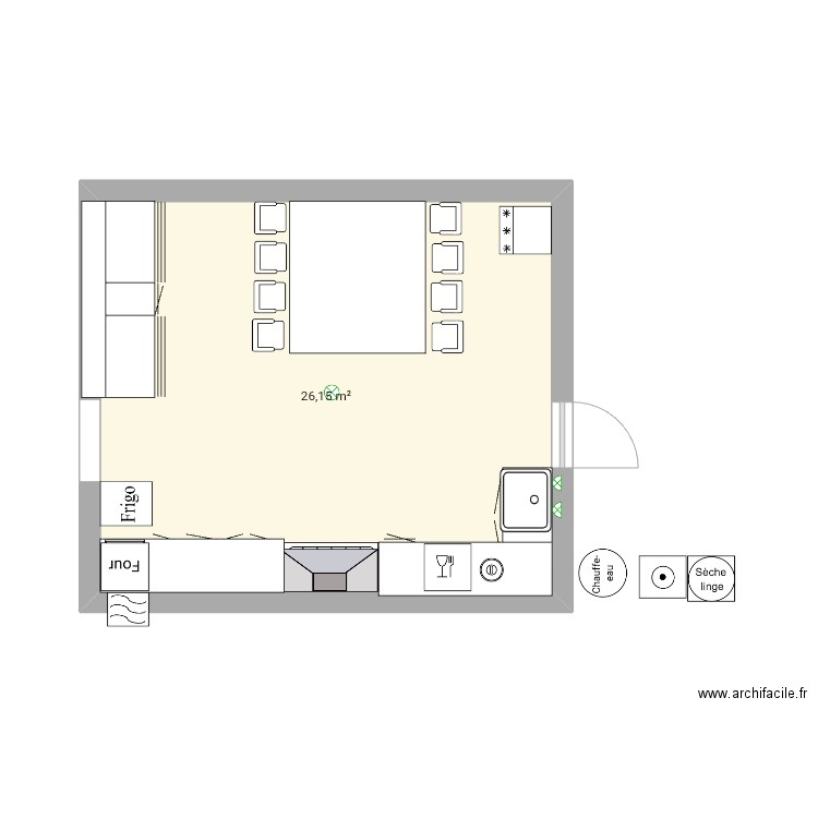 Cuisine. Plan de 0 pièce et 0 m2