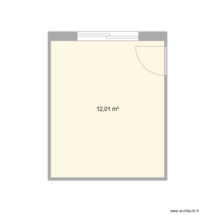 PLAN anthony chambre. Plan de 1 pièce et 12 m2