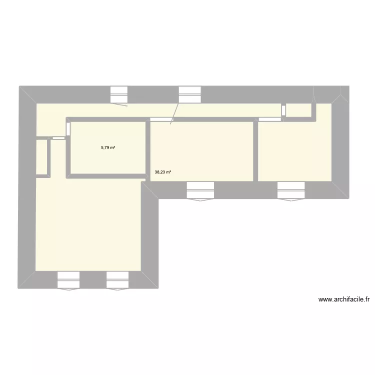 aigu&egrave;ze v3. Plan de 2  et 44 m²