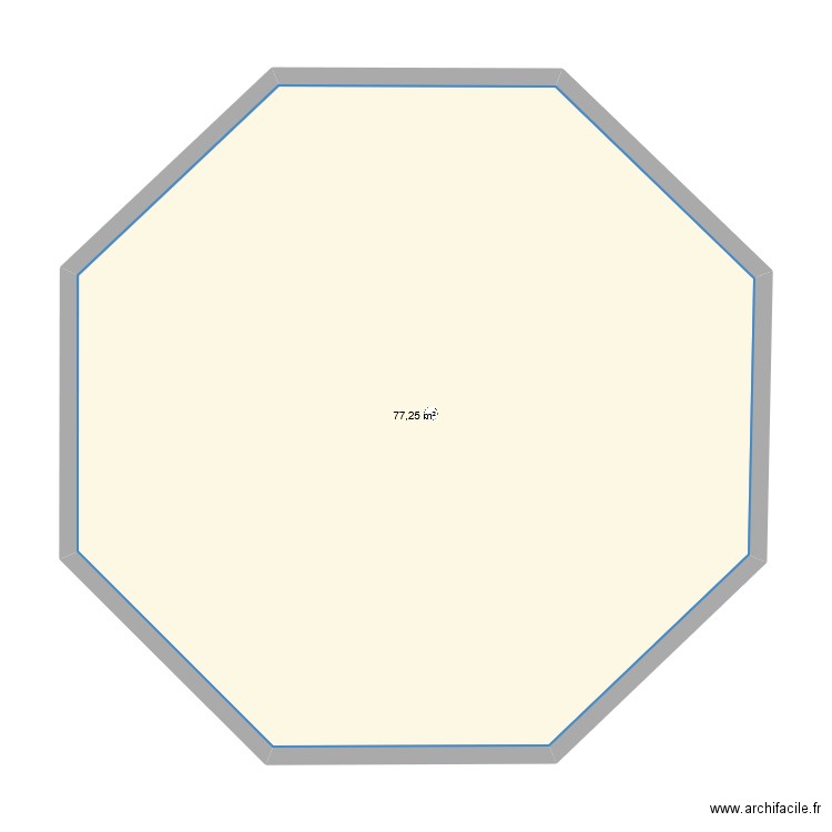 base octogonale côté 4 m. Plan de 0 pièce et 0 m2