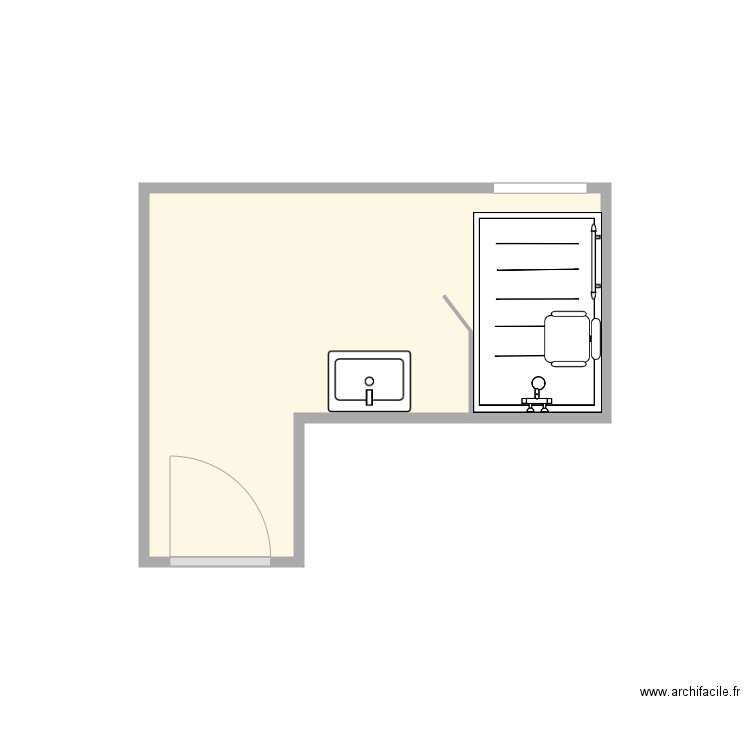 plan après travaux Rungoat. Plan de 1 pièce et 6 m2