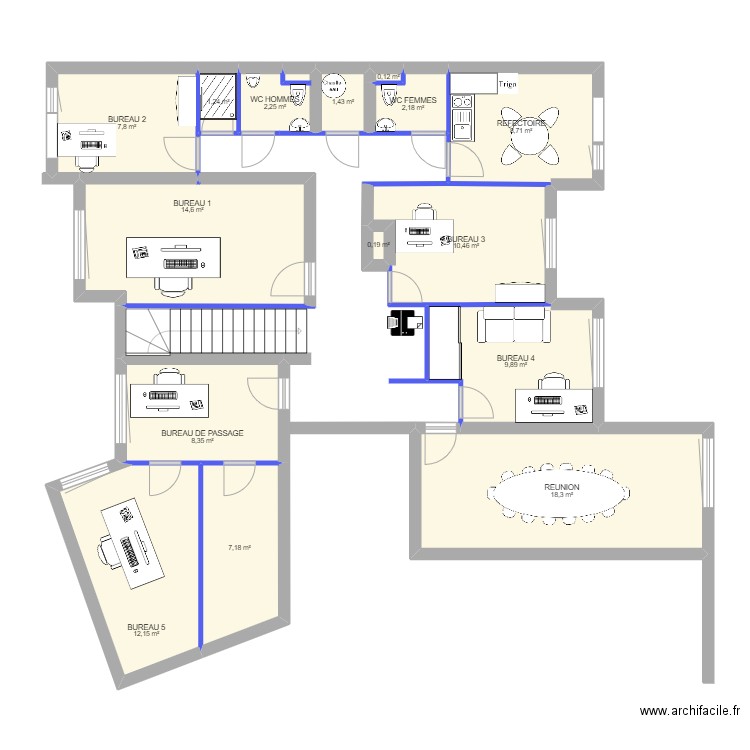 BUREAUX VF SANS FOND. Plan de 0 pièce et 0 m2