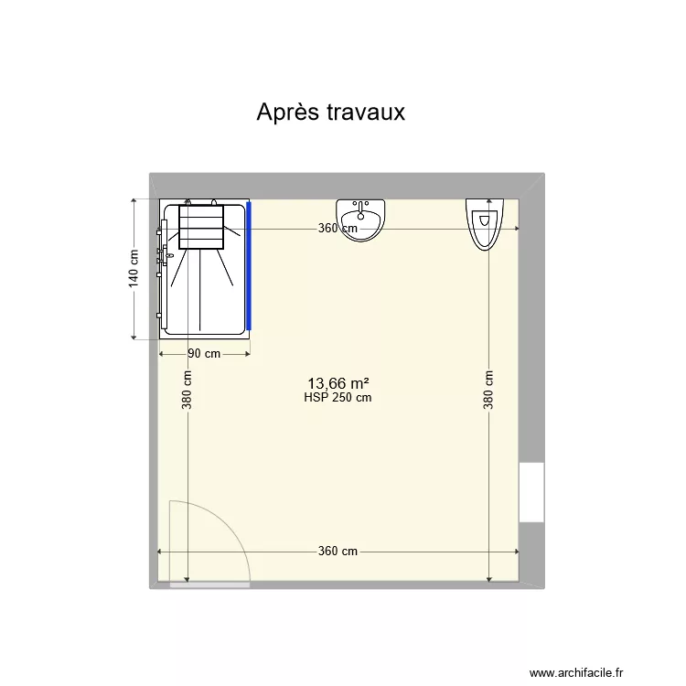 Cr&eacute;ation de salle de bain LONJON. Plan de 